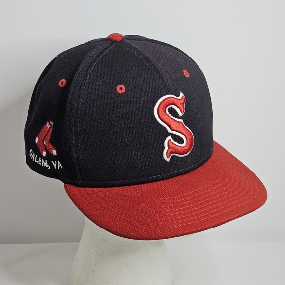 Salem Red Sox Minor League Baseball New Era 59Fifty Navy Red Fitted Sz 7 1/8 VA - Picture 1 of 10